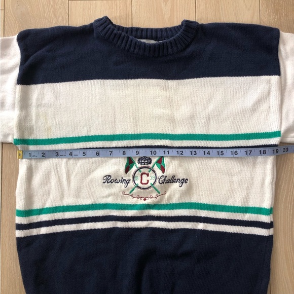 Vintage Cricketeer Sport Embroidered Crest Logo Sweater Size L Rowing Challenge - Picture 6 of 11